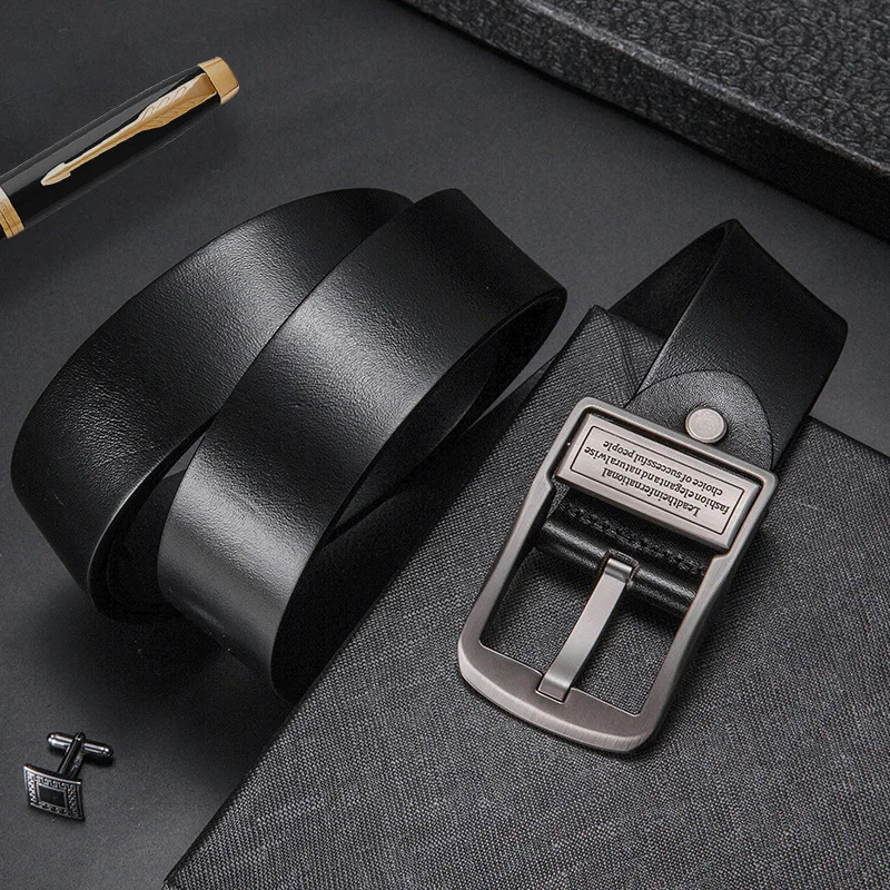 3.8CM X 110CM Men Buckle Belt Factory Wholesale Retro Alloy High end Casual Cross border Explosions Cheap Leisure Black Brown