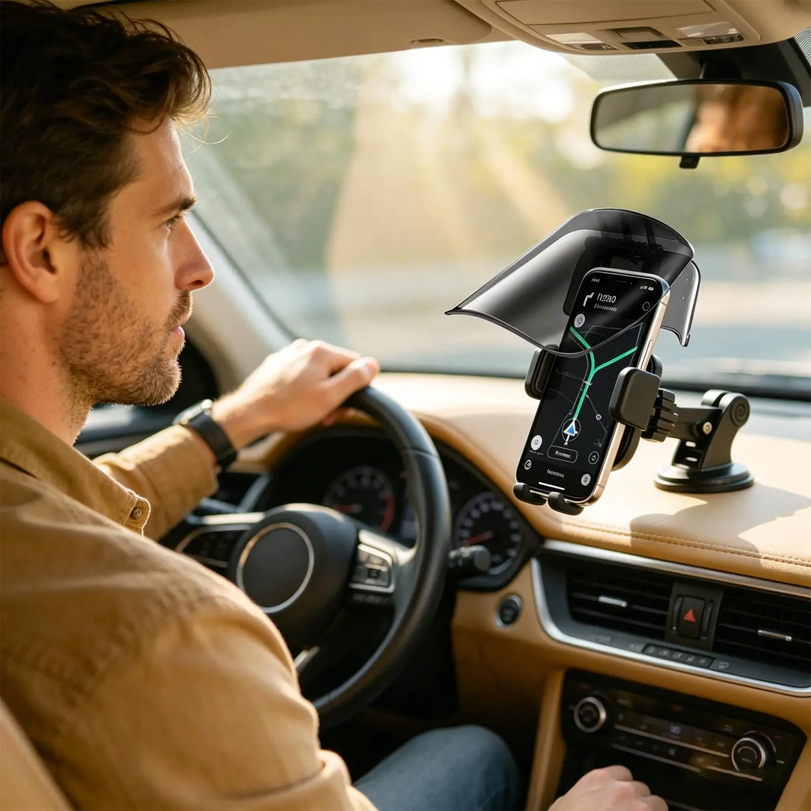 Sun Hat Style Phone Mount Sun Shade Rainproof Universal Fit Extended Sun Visor Adjustable Creative Riding Gear Outdoor