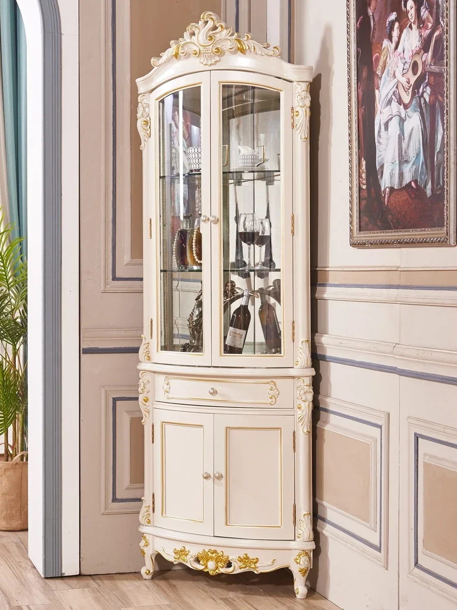 European solid wood side cabinet integrated