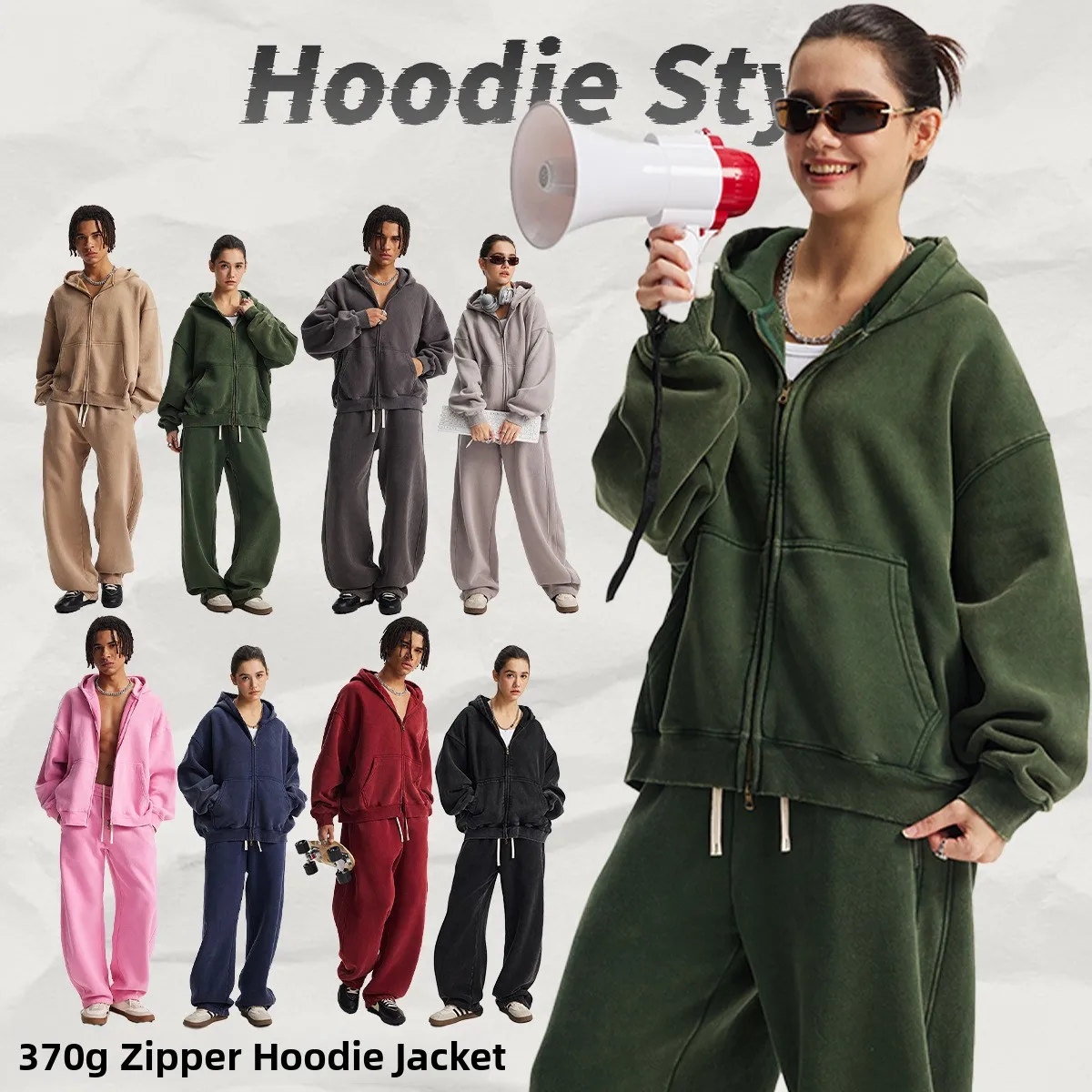 

Artie Master Men's Fleece Lined Zipper Hoodie Short Boxy Fit Washed out Sweatshirt Casual Comfortable Cotton Pullover Coat