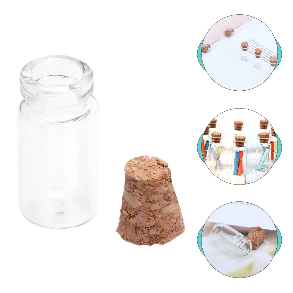 30 Pcs Wishing Bottle Mini Clear Glass Bottles Small Decor Cork Corked Transparent Container DIY