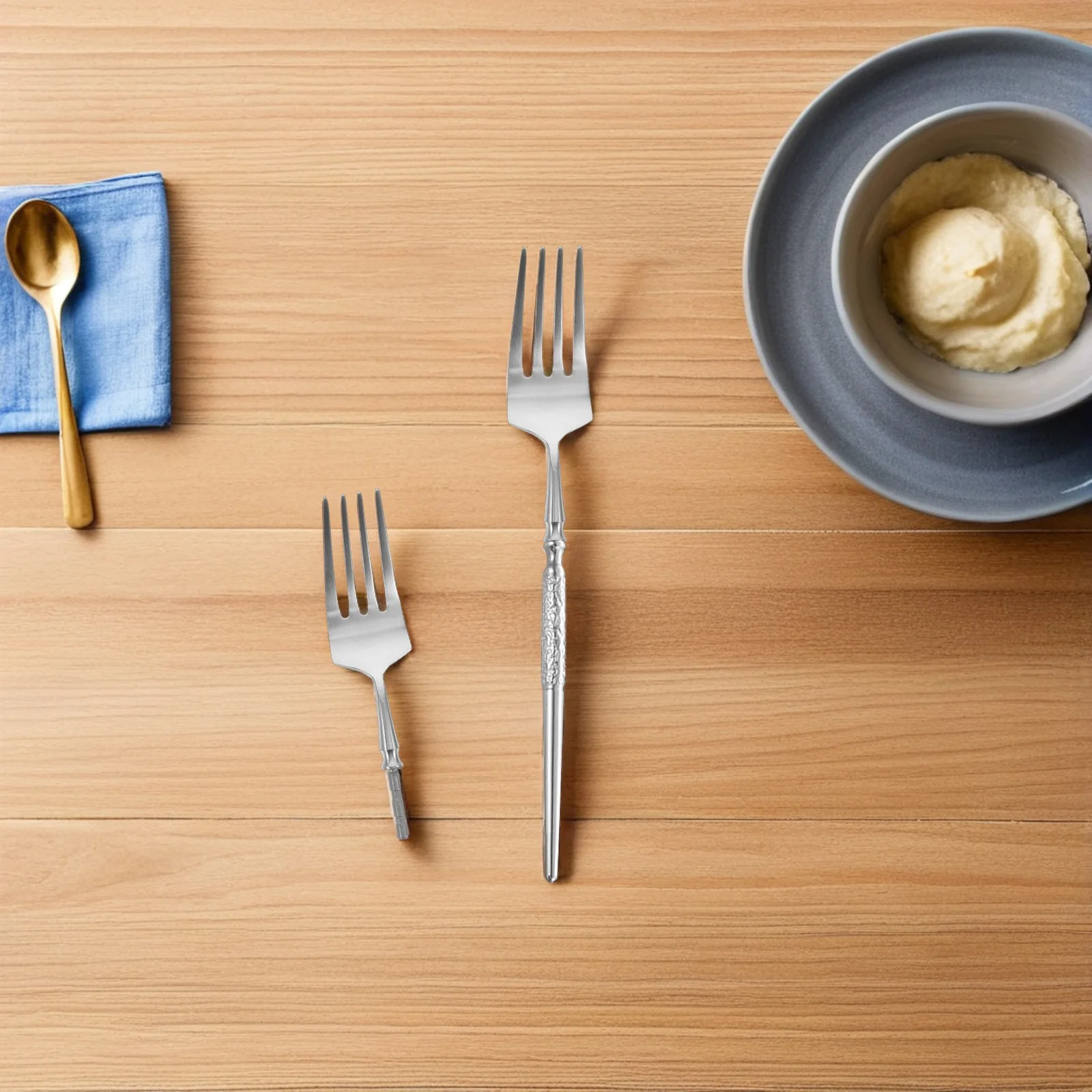 

2Pcs Fork Replacement Heads Stainless Steel Detachable Cutlery Insert for Dinner Salad Table Forks DIY Flatware Upgrade