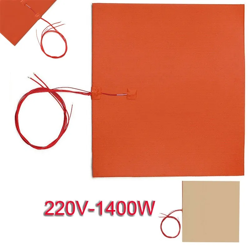 Silicone Heating Pad 220V 1400W 350x350mm for 3D For Printer Heated Bed with Quick Heating Capability and Electrical Safety