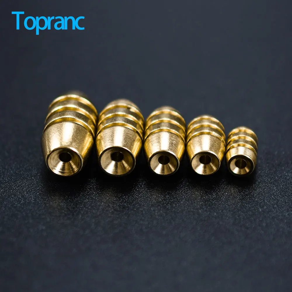Topranc Multiple Sizes Copper Alloy Oval Fishing Weights Rustproof Sinker Freshwater Saltwater Fishing Rig Accessories
