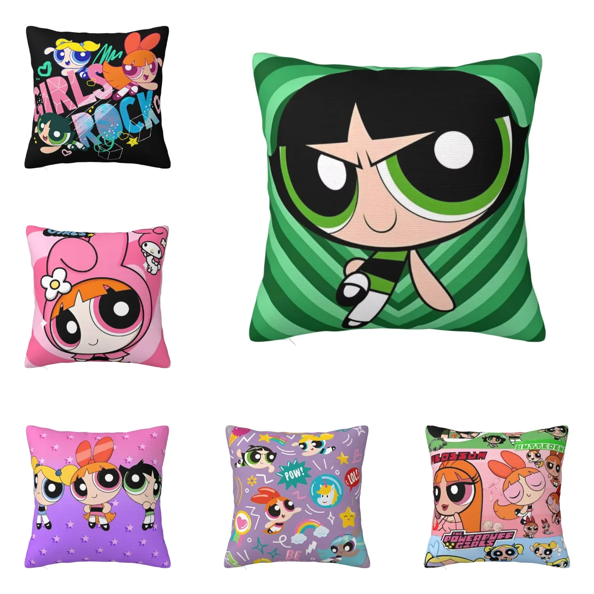 Pillow Case The Powerpuff Girls Soft Pillow Cover Kawaii Cushion Cover Pattern Pillowcases For Sofa Home Decoration