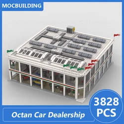 Octan Car Dealership City View Architecture Model Moc Building Blocks Diy Assemble Bricks Creative Display Toys Gifts 3828PCS