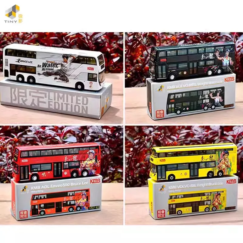 Tiny Bruce Lee Commemorative Edition Bus Exhibition Limited 1/110 Hong Kong Bus Alloy Car Model Collection Toy Birthday Gift