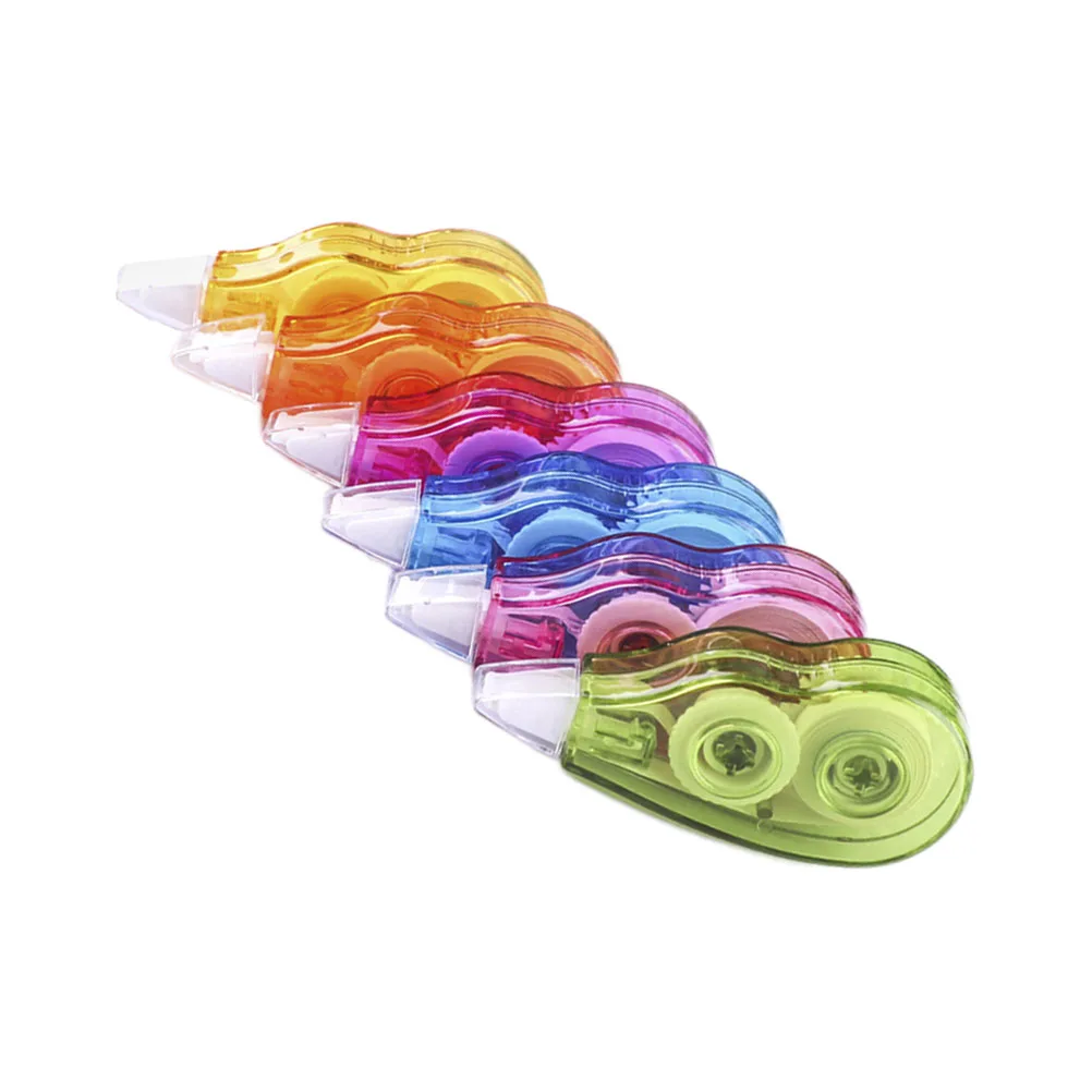 

6pcs 12m Large Capacity Student Correction Tape Supply Portable White Convenient Correction Tape Out
