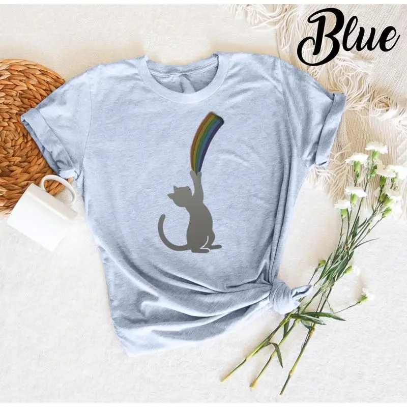 

Футболка Playing with Light CaT, забавная одежда для влюбленных, милая и