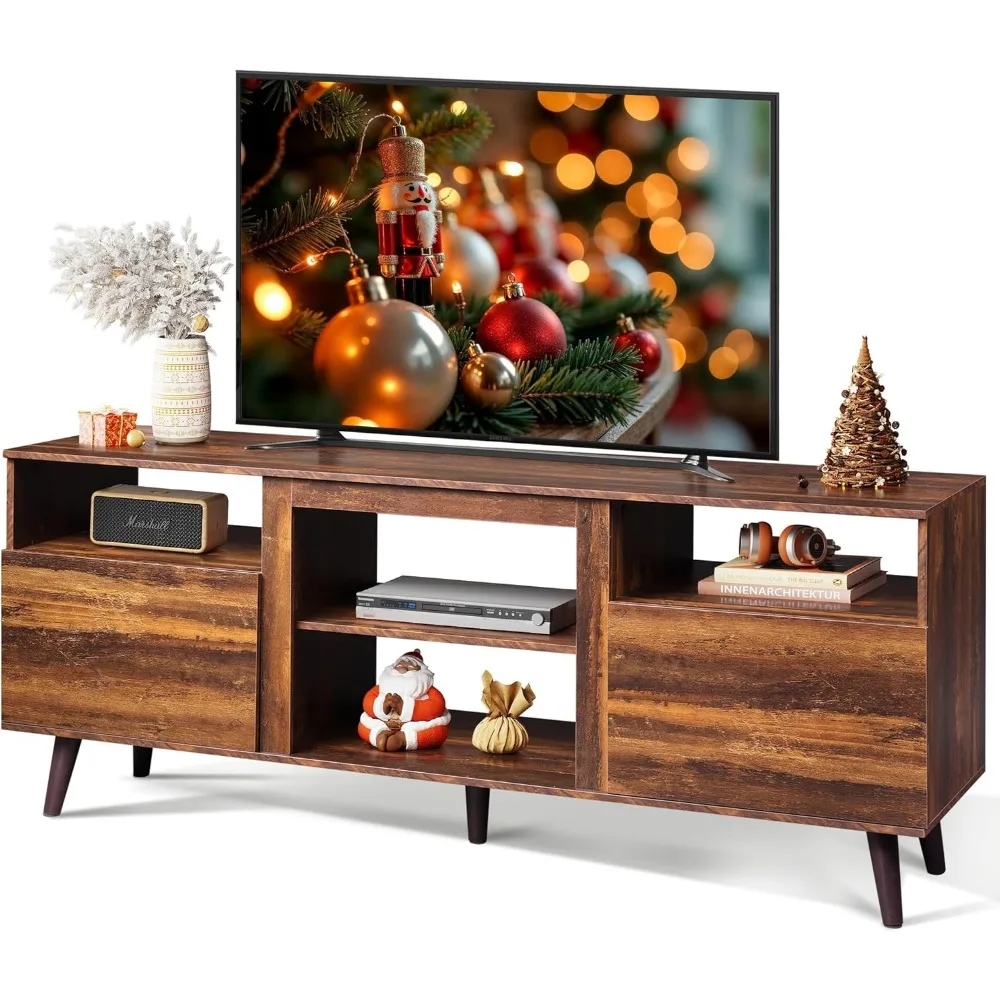 

TV Stand for 65 Inch TV, 58 inch Entertainment Center with 2 Storage Cabinets, Media Console for Living Room, Bedroom and Offic