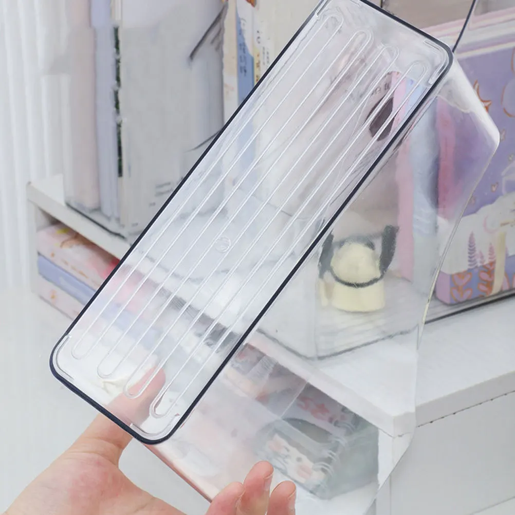 Transparent Acrylic Magazine File Holder Vertical File Organizer Clear Document Storage for Office Home School Desk