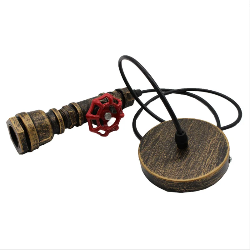 Retro Industrial Black Pipe Pendant Light Wrought Iron Hanging Lamp Shade Steampunk Faucet plumbing lighting fixtures