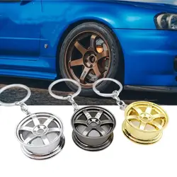Creative Car Wheel Keychain Wheel Hub Key Buckle Cute Tire Rim Key Holder Pendant