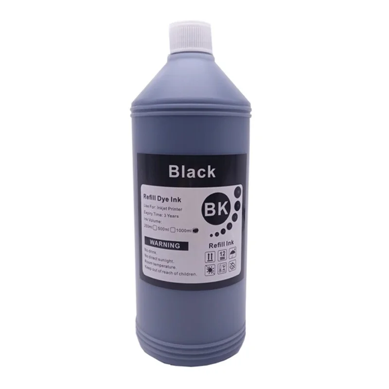 1000ML 1KG Liter Black C M Y Refill Dye Based Ink Kit Replacement For Epson Canon HP Brother Lexmark Samsung Dell Inkjet Printer