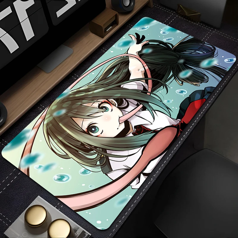 Kawaii Tsuyu Asui Anime Girl Table Mat My Hero Academias Extended Keyboard Mouse Pad Gaming Accessories Oversize Laptop Mousepad