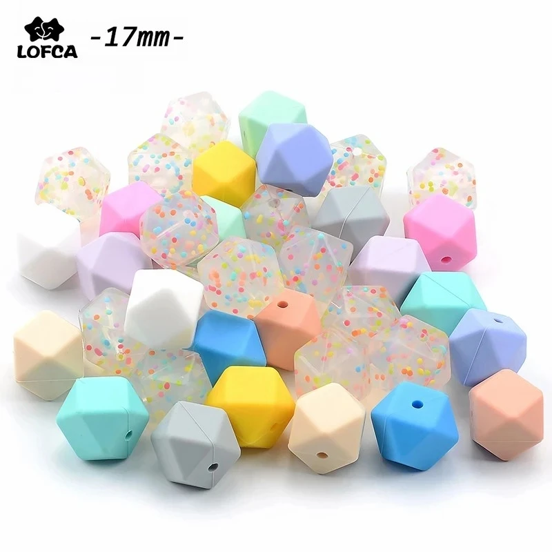 

Wholesale Large 17mm/50pcs Hexagon Loose Silicone Beads for Teething Necklace Silicone Teething Beads For Baby Teether BPA Safe