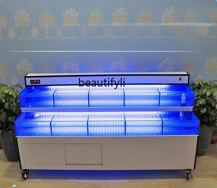 

Seafood tank Shellfish pool Supermarket refrigerator integrated restaurant Mobile seafood Fish tank Seafood pool Commercial