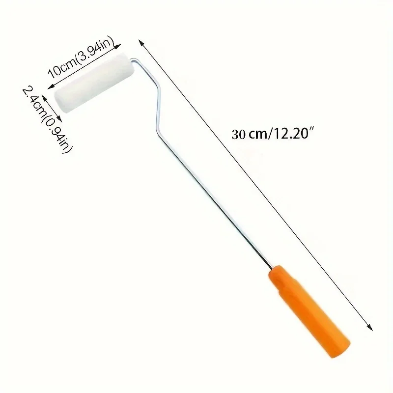 11Pcs Complete Paint Roller Kit (10 Rollers + 1 Handle Tool), 4 Inch Roller Covers with Long Extension Handle, Precision Edge Pa