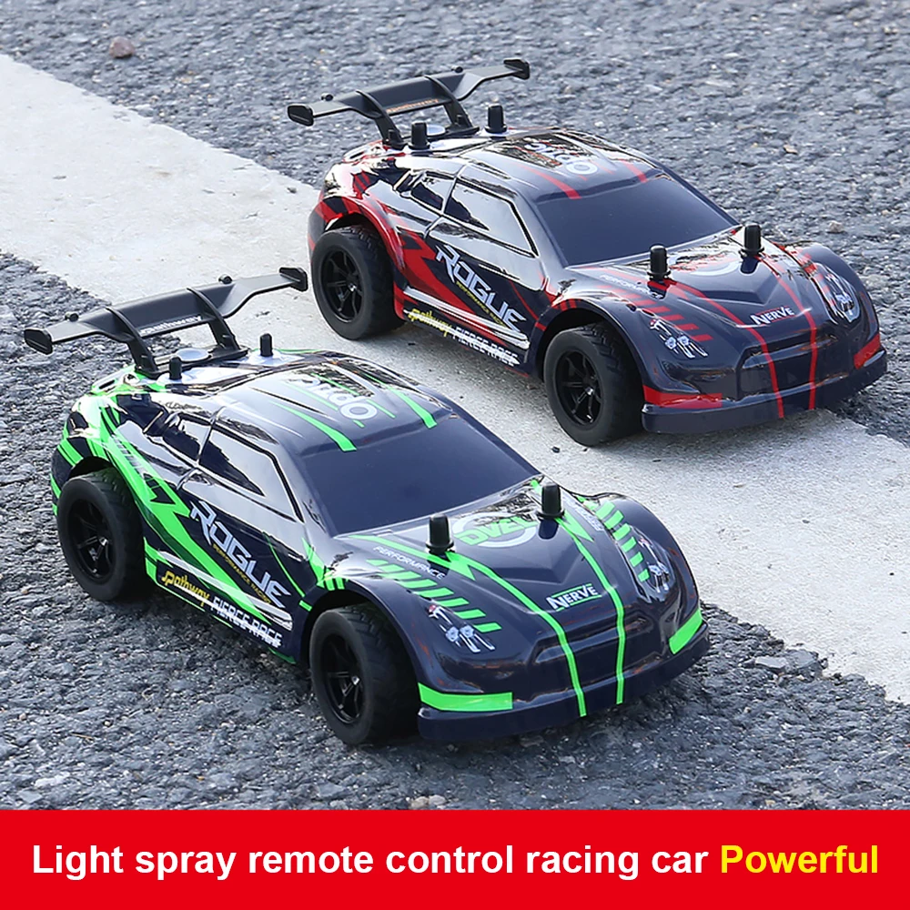 2.4GHz RC Car GTR Spray Light Toy Radio Remote Control Racing Buggy 4WD Drift Climb Off-road Gift Model Vehicle For Kids Gifts