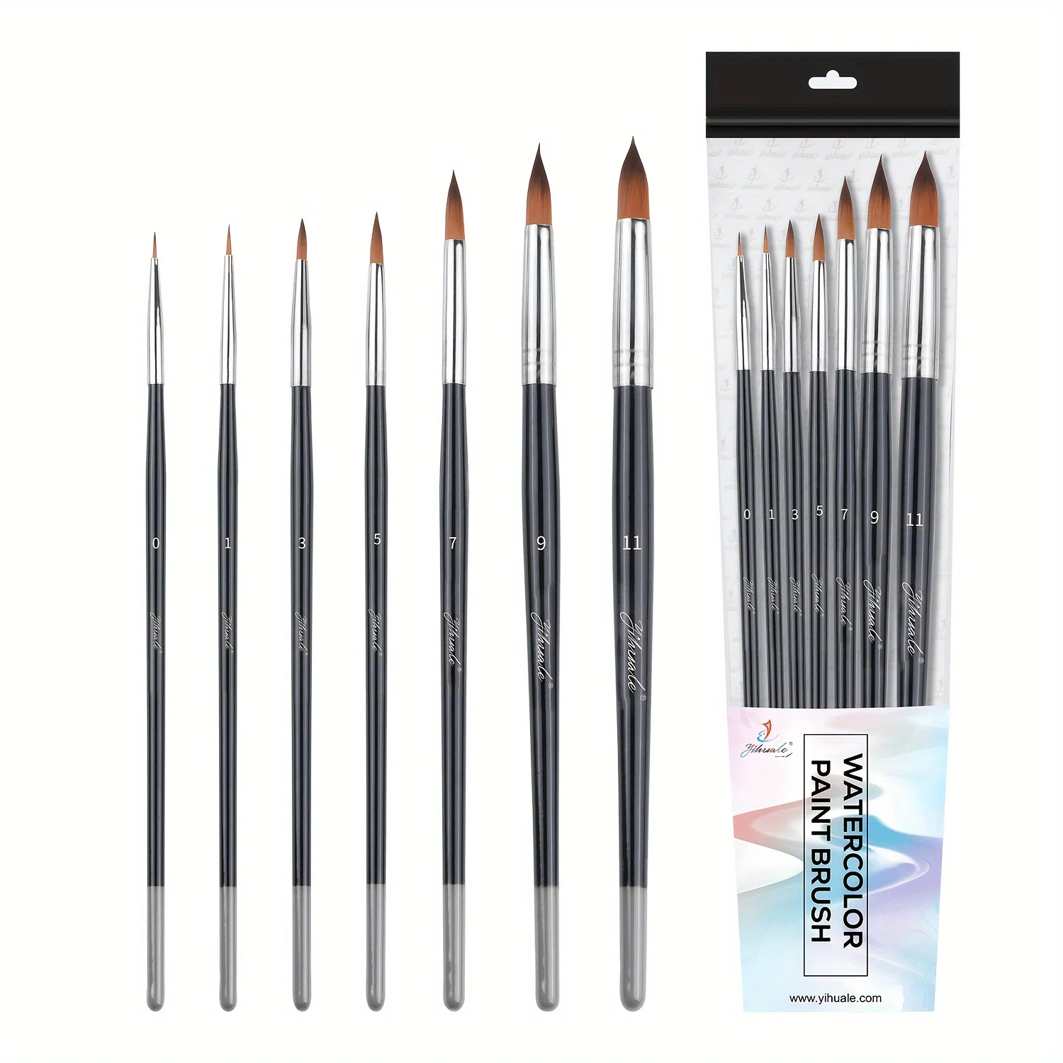 

7pcs Birch rods paintbrush set, nylon hairbrushes for all purpose oil watercolor painting artist professional kits