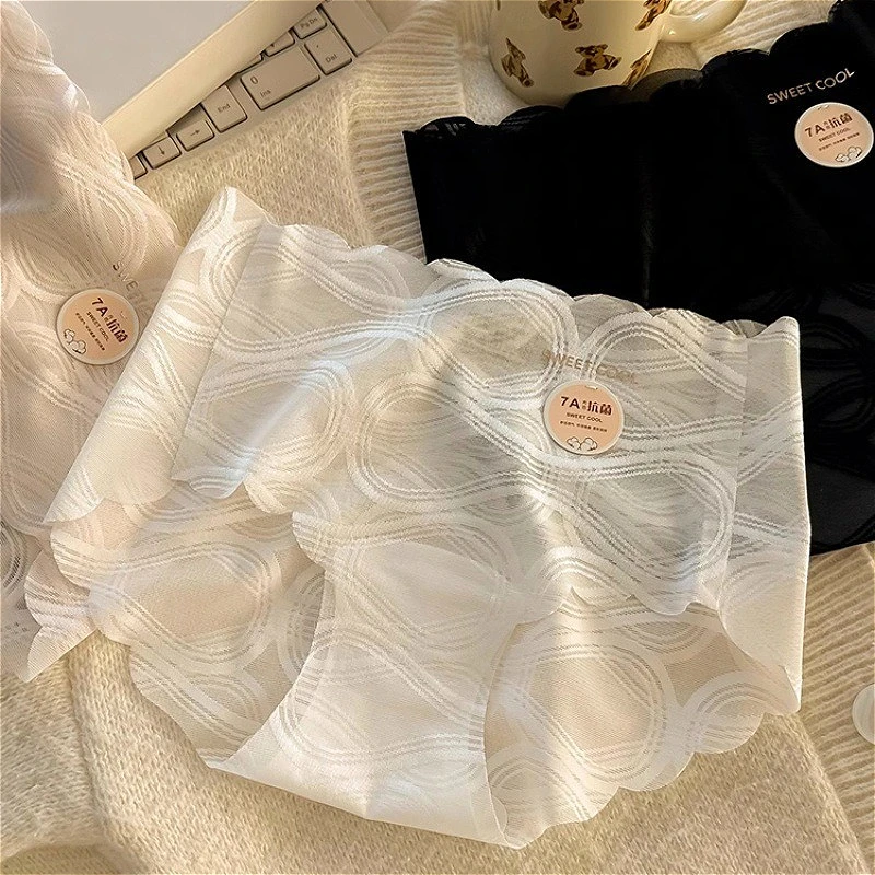 

Sexy Women's Ice Silk Sexy Panties Briefs Mid Waist Butt-up Underwear Seamless Female Breathable Erotic Underpants Трусы Женские