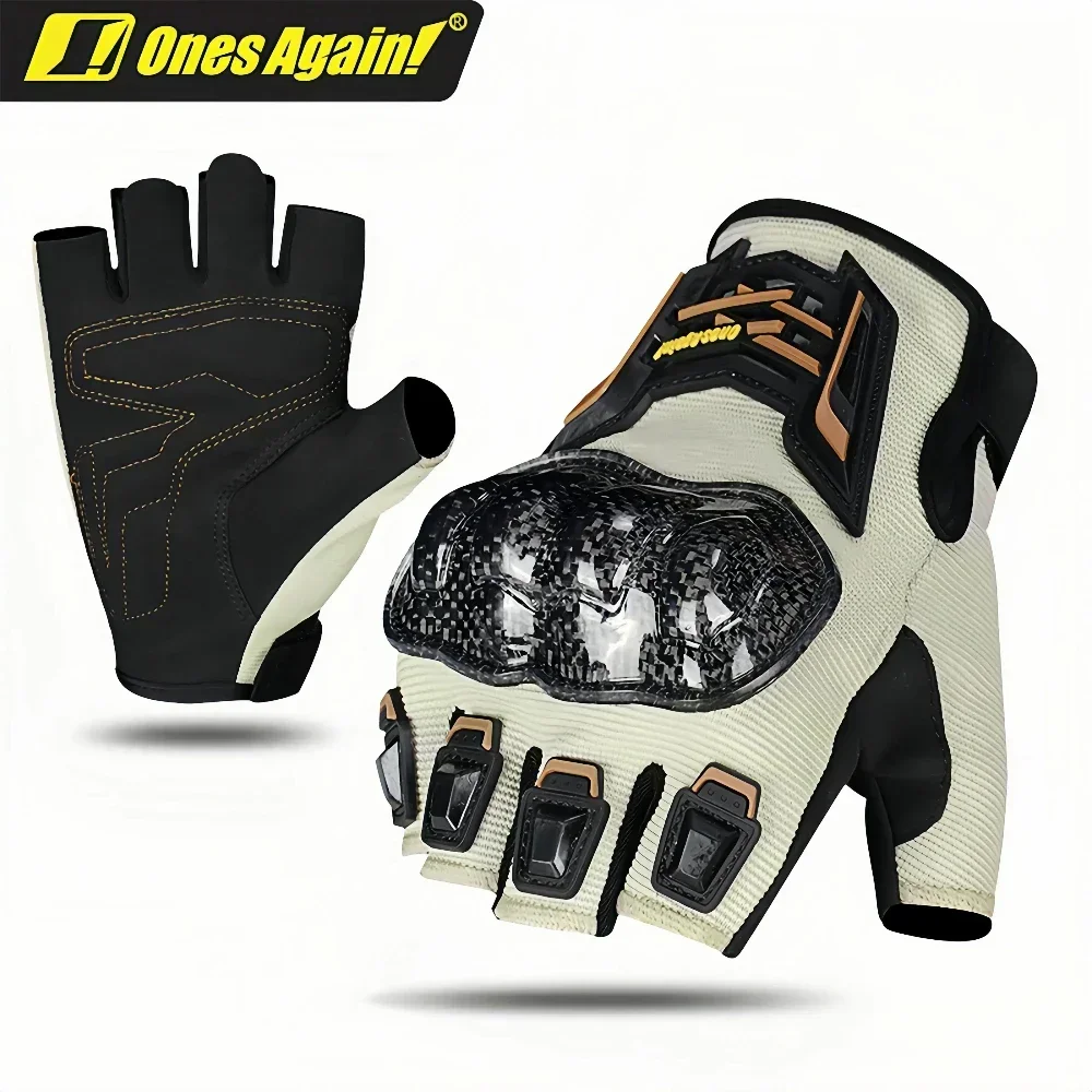 

Motorcycle Gloves Summer Half Finger Carbon Fiber Knuckle Protection Men's Motorbike Racing Anti-Scratch Breathable Mesh