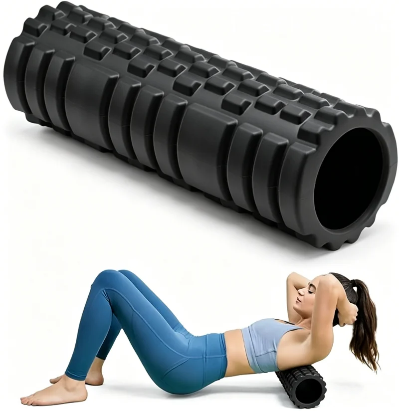 1 Foam Roller Yoga Column Fitness Yoga EVA Foam Roller Yoga Stick Deep Tissue Massage Roller, Suitable for Back and Leg Muscle