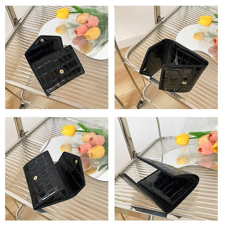 Colorful Laser Stone Pattern Multi-card Slot Short Wallet Ladies Mini Clutch Exquisite Durable Small Portable Coin Purse