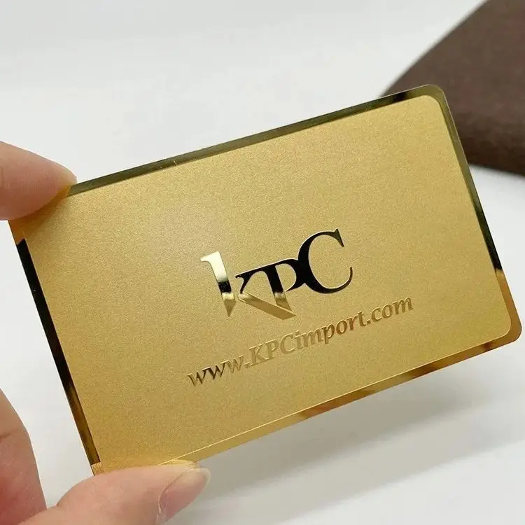 100PCS Custom Gold Mirror Stainless Steel Metal Cards Luxury Business Cads 85*54mm 0.5mm Thickness