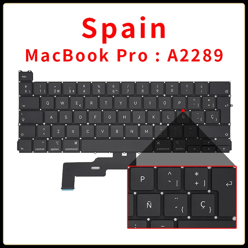 Imagem -05 - Teclado de Layout Espanhol para Macbook Pro Retina 16 13 14 Polegadas A2338 A2442 A2141 A2485 A2251 A2179 A2337 A2289 Substituição