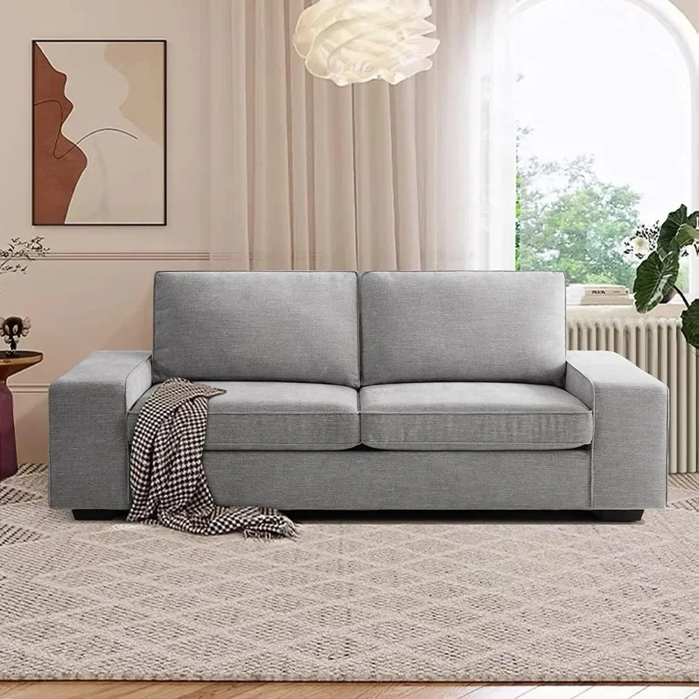 

88.58" Modern Sofas Couches for Living Room, Removable Low-Back Sofa Cushion and Detachable Sofa Cover, Easy to Install