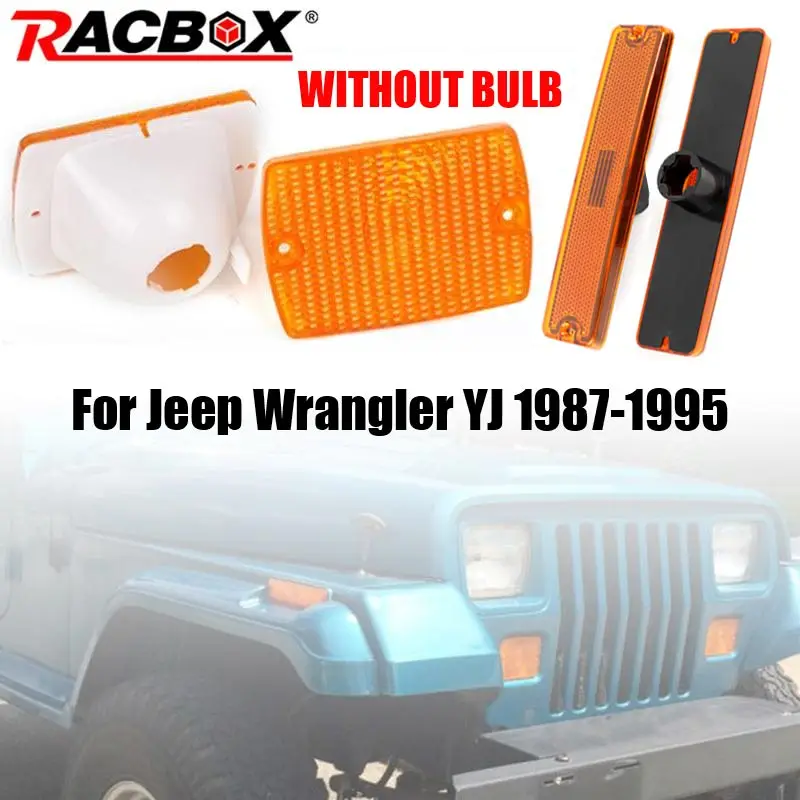 Front Bumper Turn Signal Light Side Marker Light Cover No Bulbs For Jeep Wrangler YJ 1987-1995 Replacement 56001378 CH2520111