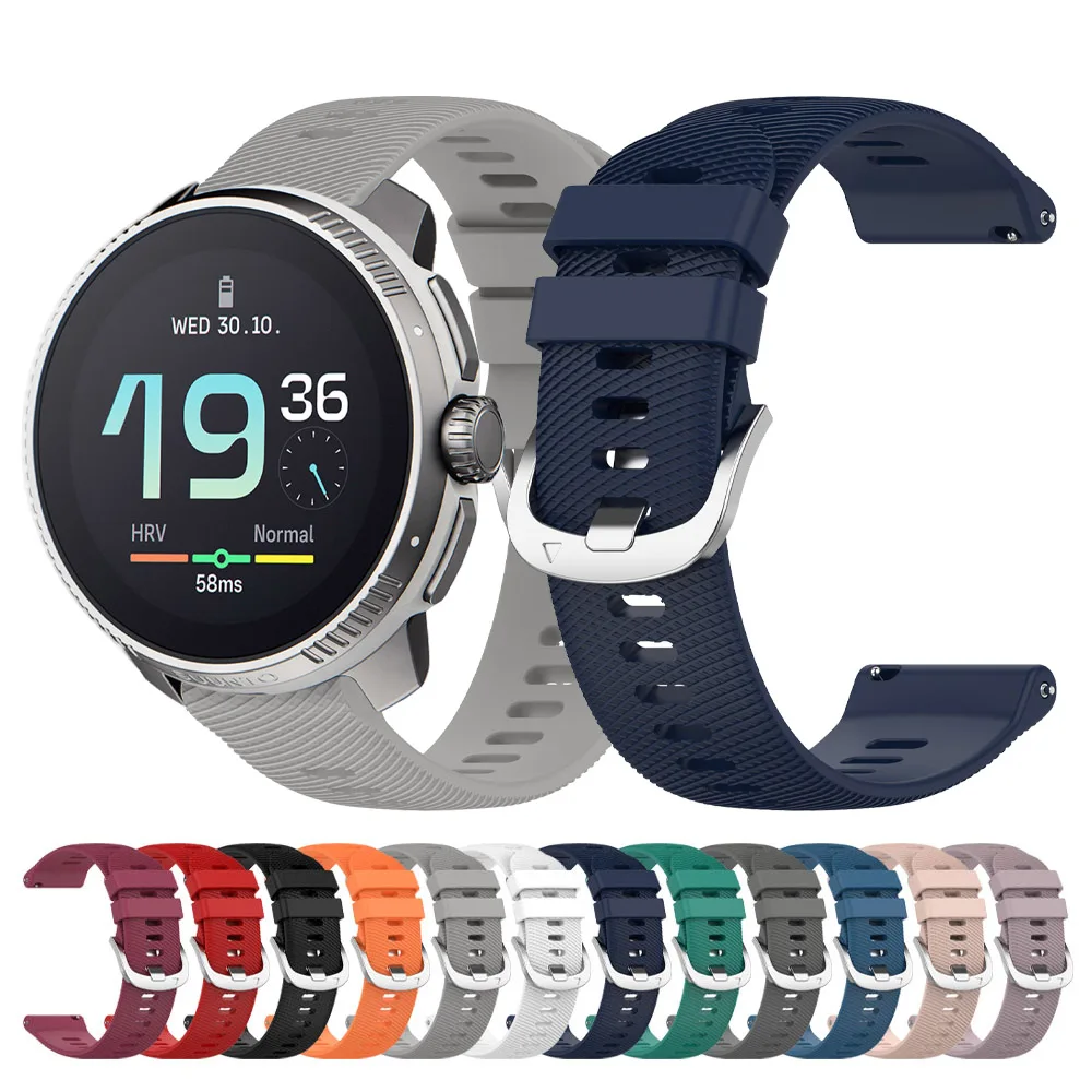Силиконовый ремешок для часов 20 мм 22 мм для Suunto Vertical/RACE, спортивный браслет для Suunto 5/9 Peak Pro, сменный браслет