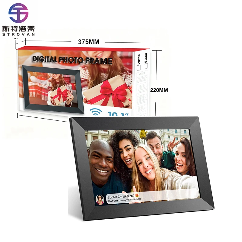 

Wi-Fi Cloud Сенсорный экран 10,1-дюймовый цифровой фотоальбом 1 + 32G Загрузить фотографии удаленно