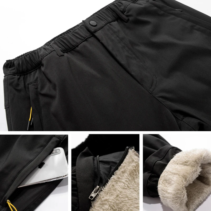 السراويل الحرارية في الهواء الطلق الرجال النساء دراجة نارية شتاء دافئ يندبروف السراويل المقاومة للماء القابلة للإزالة الطبقة الداخلية تسلق Trous #3