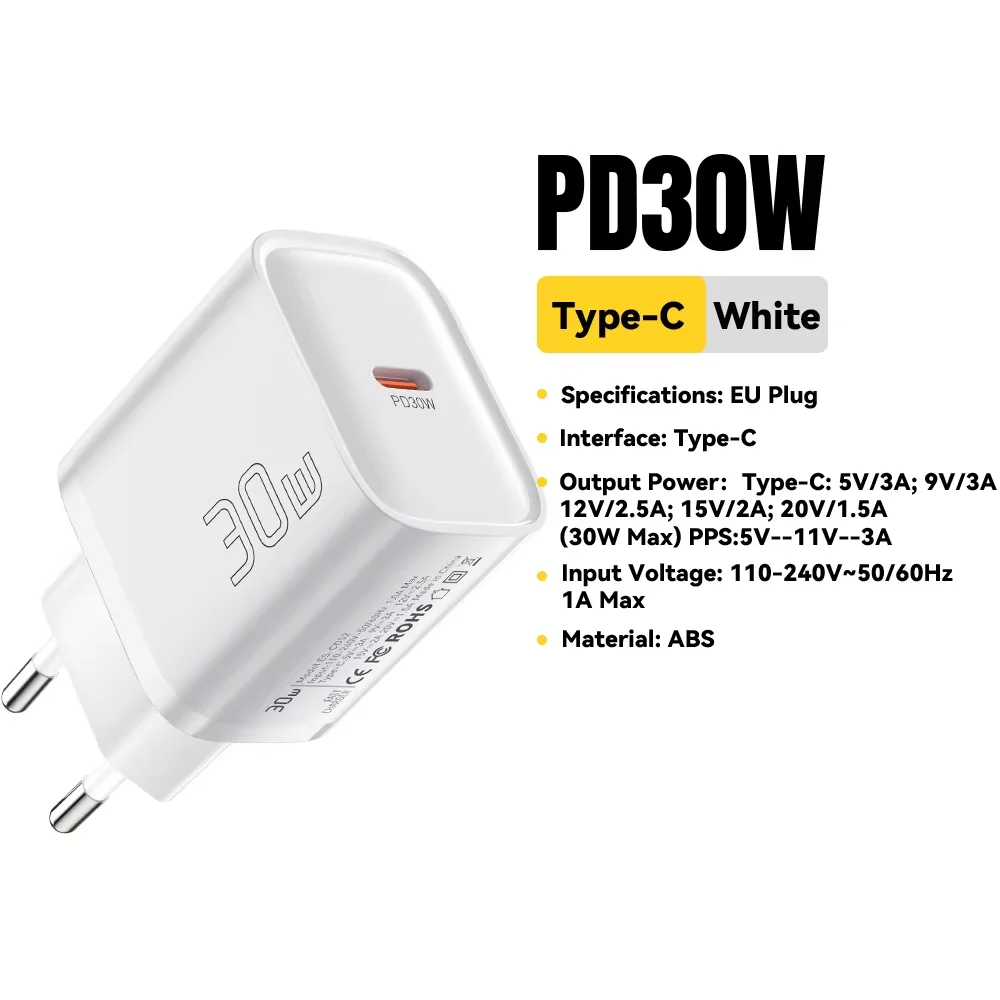 Essager USB C Handy-Ladegerät 30 W Typ-C Schnellladegerät QC3.0 für iPhone 16 15 14 13 12 Samsung Huawei Xiaomi Mini Reiseladegerät