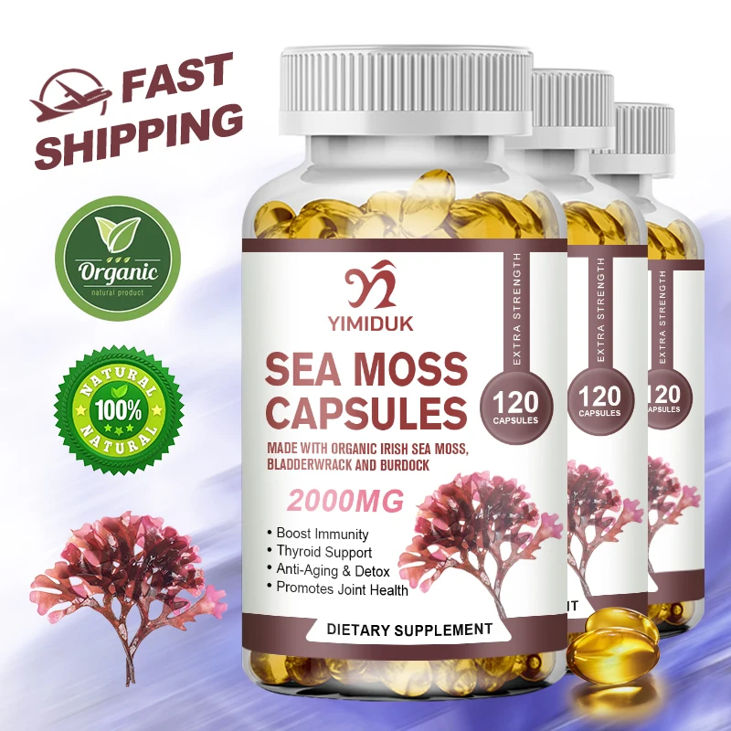 

Sea Moss Capsules - Irish Sea Moss Advanced with Burdock Root, Bladderwrack & Muira Puama for Immunity, Gut, & Energy