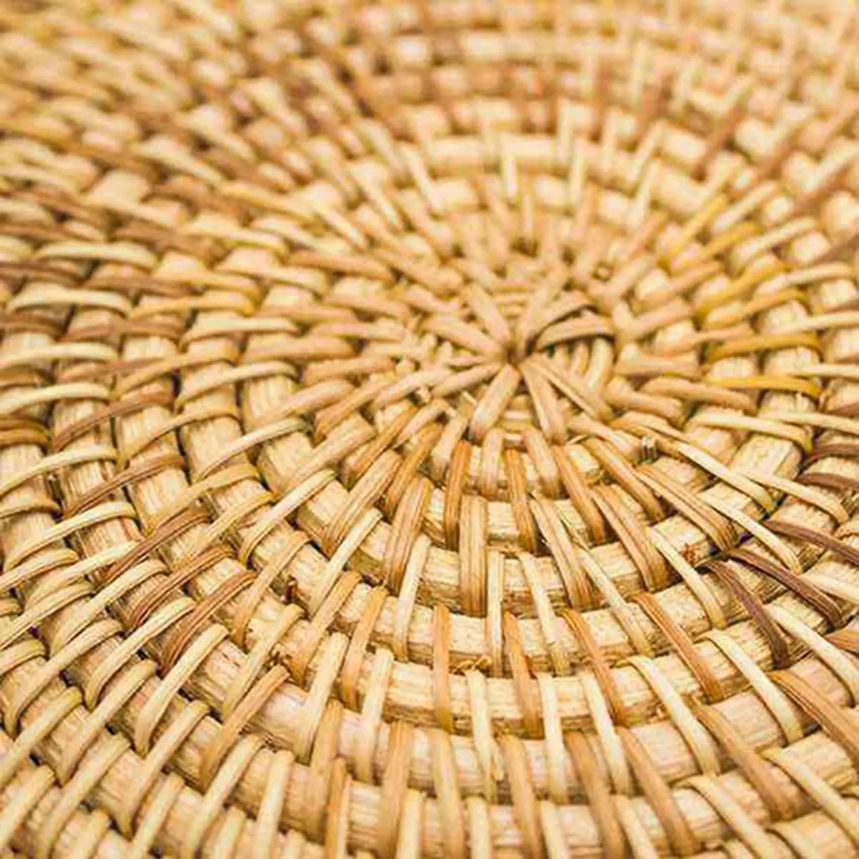 ABSS-4X Rattan Woven Placemats,Round Table Mats,Non Slip Heat Resistant Place Mat,Wicker Placemat