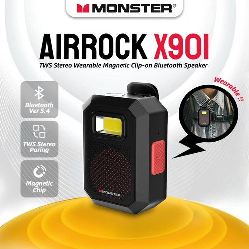 Monster X901 TWS Altavoz Bluetooth estéreo portátil con Clip magnético caja de sonido Bluetooth IPX67 subwoofer impermeable