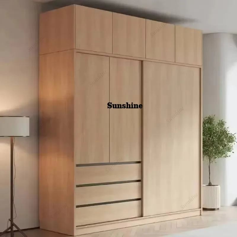 

Modern Sliding Doors Wardrobes Top Cabinet Luxury Space Saving Closet Bedroom Storage Organizer Armadio Guardaroba Furniture