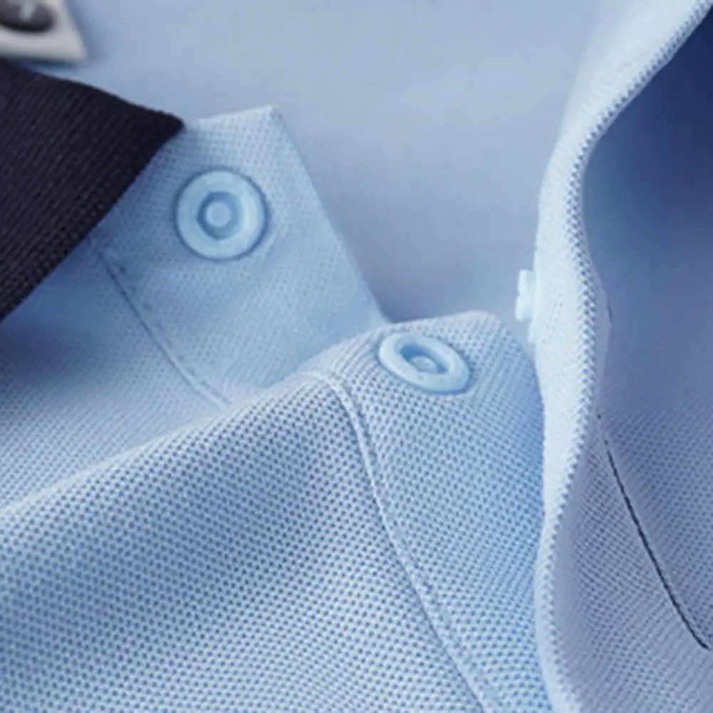 

Men Short Sleeve Lapel T-shirt Housekeeping Scrubs for Women Stretchy Cleaning Job Uniform with Pocket for Cleaning Staff