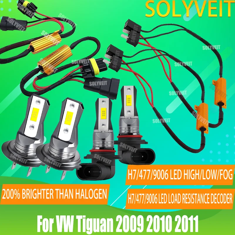 

Halogen-Size Fit, Massive Light Leap: 6000K LED with Instant Start HIGH LOW FOG Kit IP67 direct Fit For VW Tiguan 2009 2010 2011