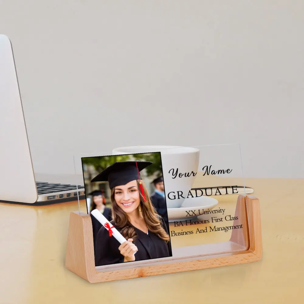 Wood Acrylic Photo Frames Personalized Graduation Gifts for Graduation Season Class of 2024 Customized Picture Frame Decorations