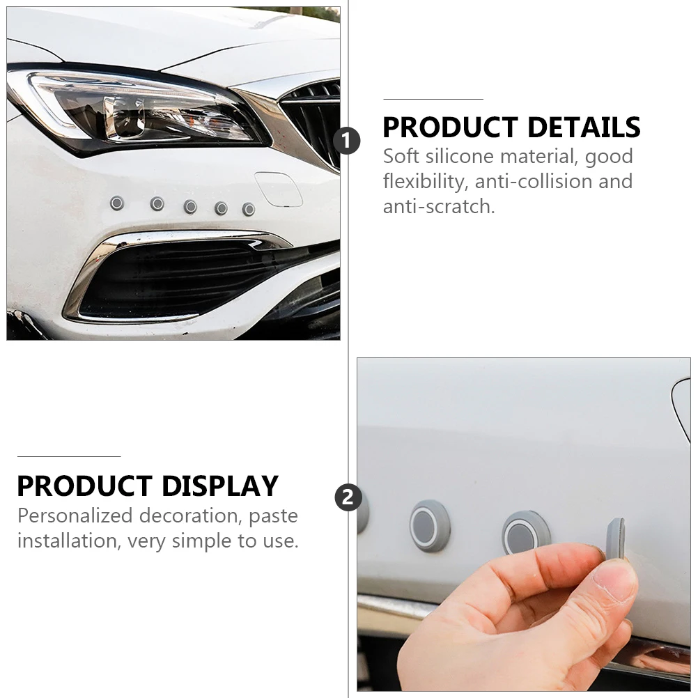 

20 pcs Bumper Sticker Silicone Round Anti Collision Anti Strong Adhesion Easy Removal No Residue For All Car