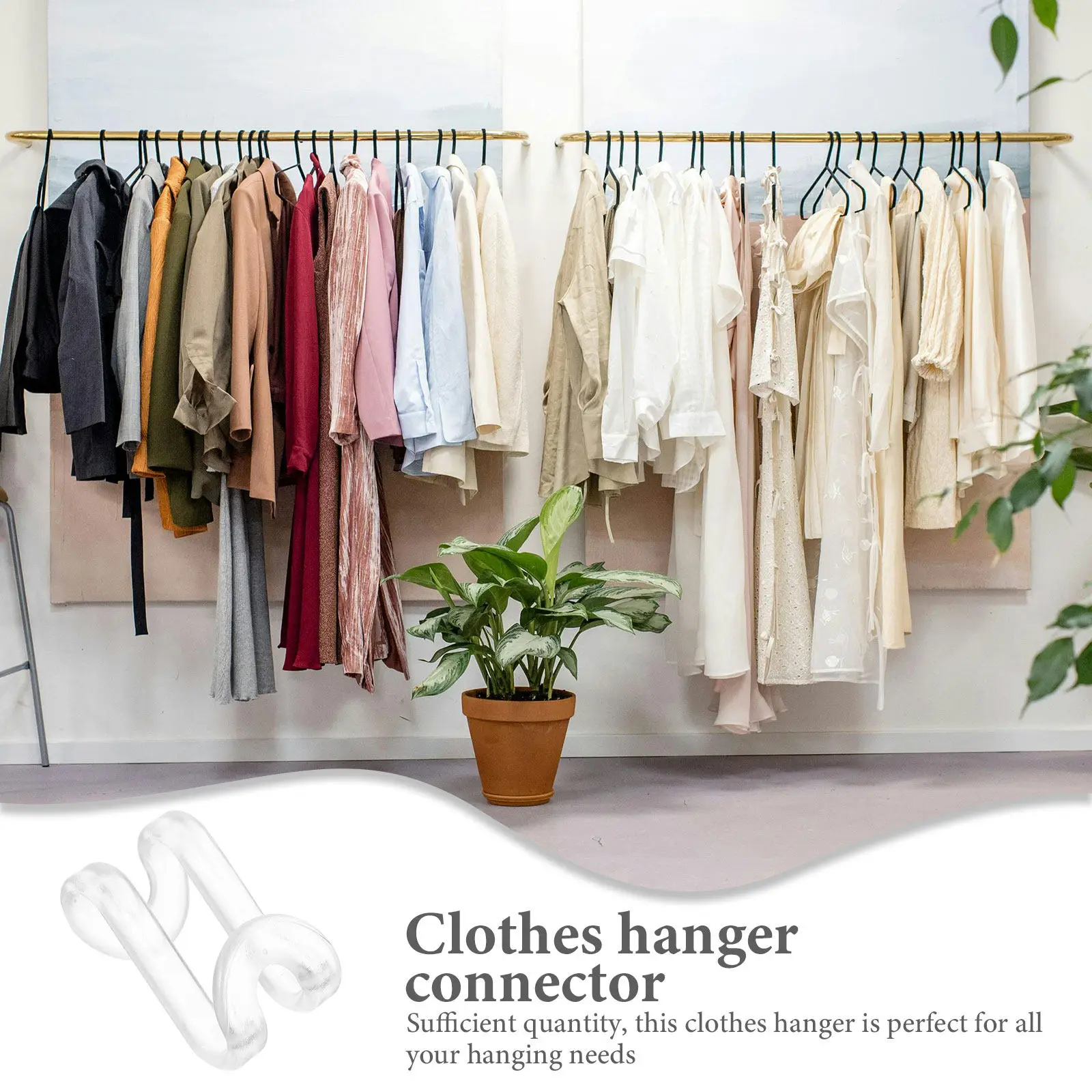 30Pcs Clothes Hanger Connector Hooks Transparent Plastic Space Saver Closet Organizer Stacking Hooks Wardrobe Storage Extender - view 3
