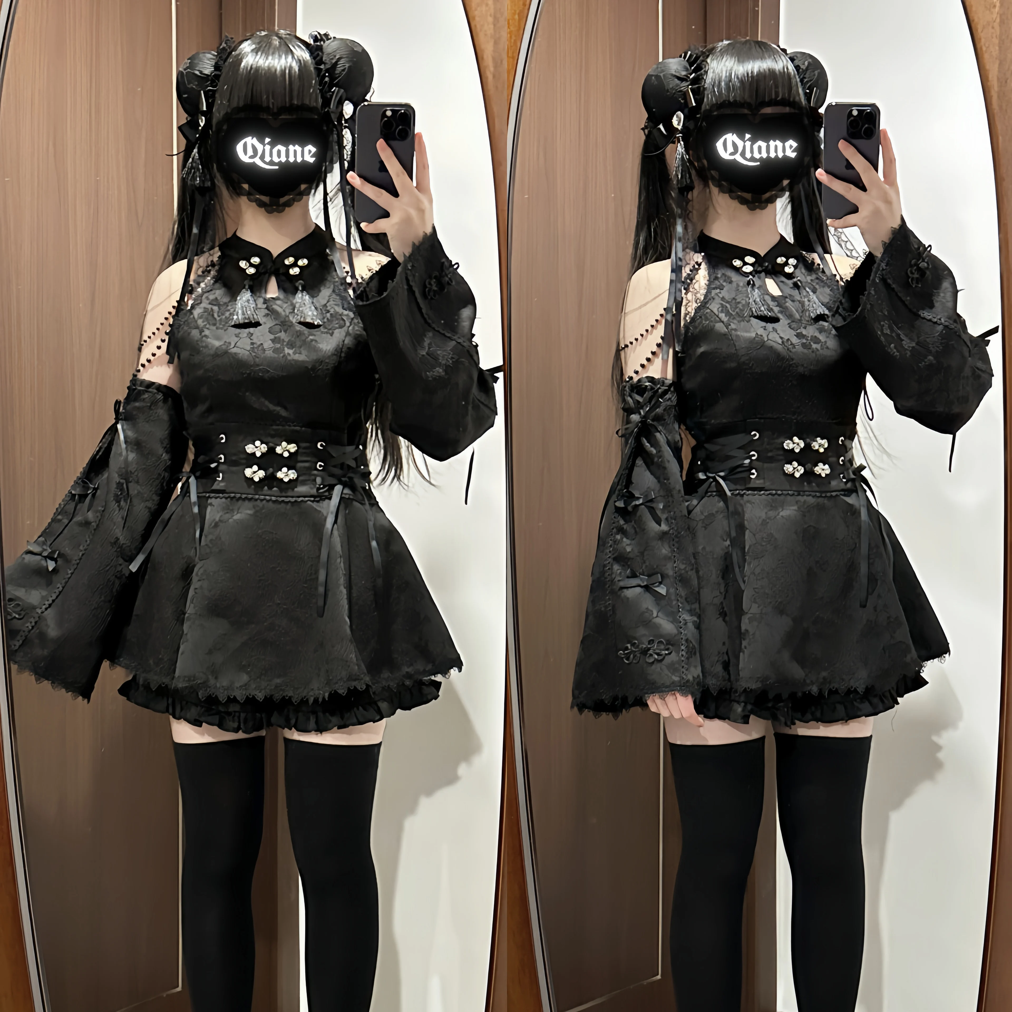 Original Mine Series Mass-produced Cos Lolita Dress Set Womens Chinese Style Sweet Off-the-shoulder Top Shorts Two Piece Sets