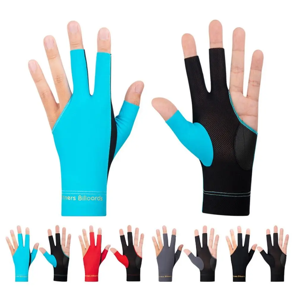 

Snooker Gloves Fitness Gloves Mesh Non Slip Left Hand Gloves Snooker Billiard Gloves Letter Three Finger Billiard Gloves