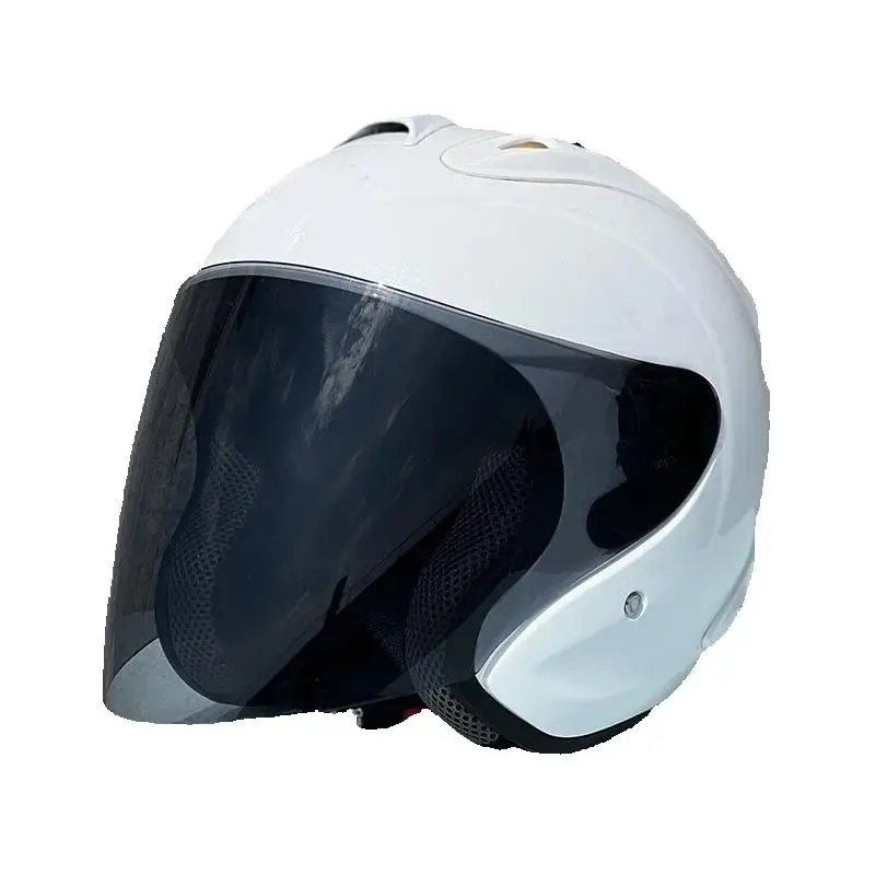 Helm Setengah Sepeda Motor untuk Wanita Helm Setengah Pria Jalan Gunung Cetakan Integral Ringan Helm Casco Casque Ram4 Putih Cerah