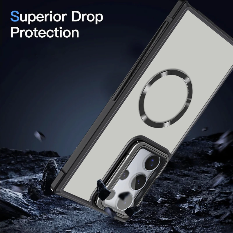 Magsafe Magnetic Wirelesss Charge Case For Samsung Galaxy S25 S24 Ultra Plus S23 S24 FE Camera Protector Holder Shell Cover view 3