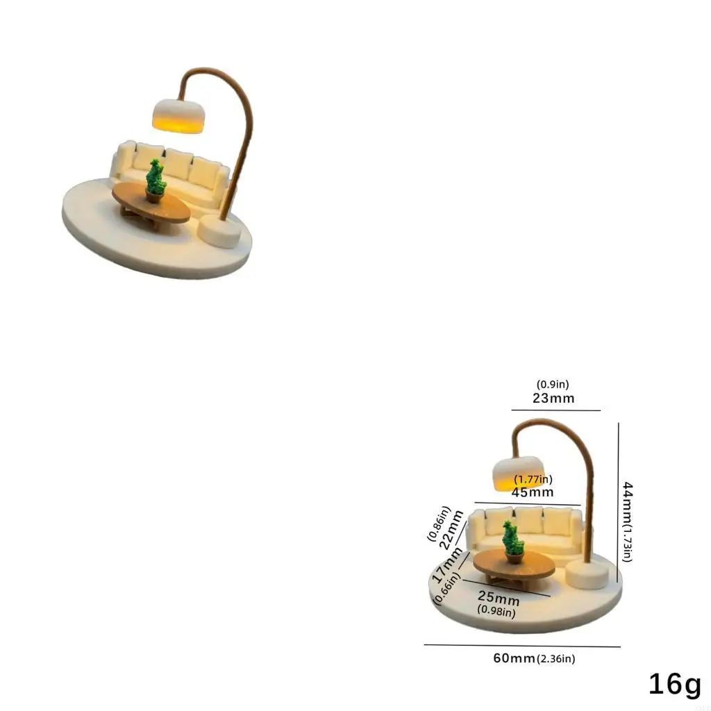 XXFE Dollhouses Furniture Miniature Set with Cream Sofa for Small Room Display